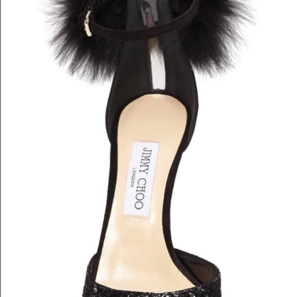 Jimmy Choo Suri Genuine Fox Fur Sandal Women 5.5 - Picture 4 of 8
